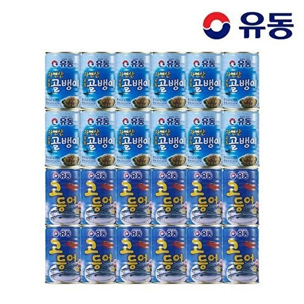 [유동][유동] 자연산골뱅이 400g x12개 +고등어 400g x12개