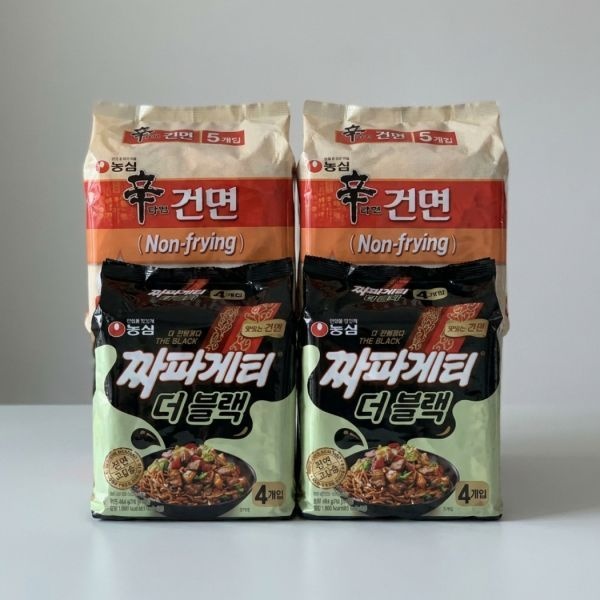 농심 짜파게티 더블랙 8개+신라면 건면 10개