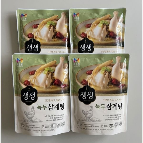 목우촌 생생 녹두 삼계탕 1kg, 4개
