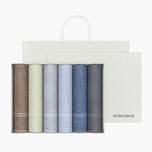 [송월]송월타올 호텔수건 데일리 데이라인 110g 6p 선물세트(쇼핑백) 기념수건 답례품