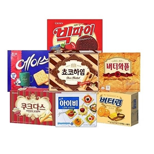 [씩씩가게]사무실에서 먹기좋은 대용량 과자 7종 / 빅파이 에이스 쵸코하임 버터와플 쿠크다스화이트 아이비 ...