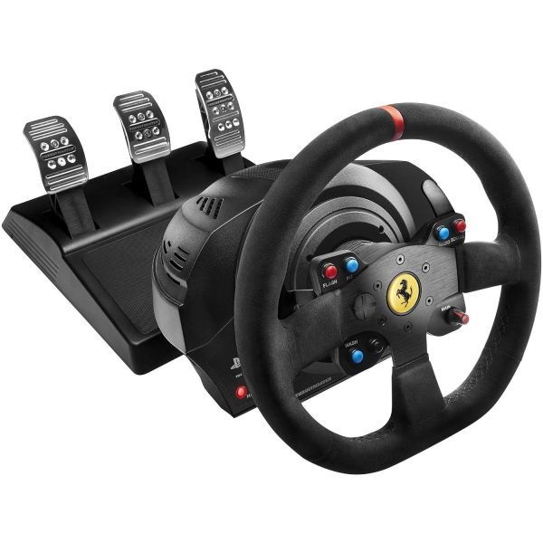 [해외] 트러스트마스터 T300 Force Feedback Ferrari Integral RW Alcantara Edition 레이싱 휠 PS5 Pro PS4 PC와 호환 203363