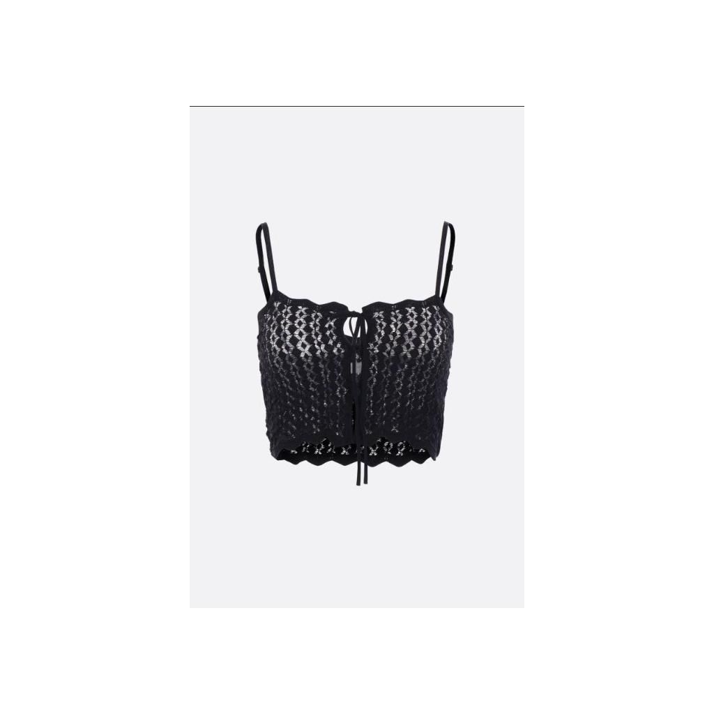 [해외] 생로랑 SAINT LAURENT 포인텔 니트 크롭탑 817777Y76VX1000