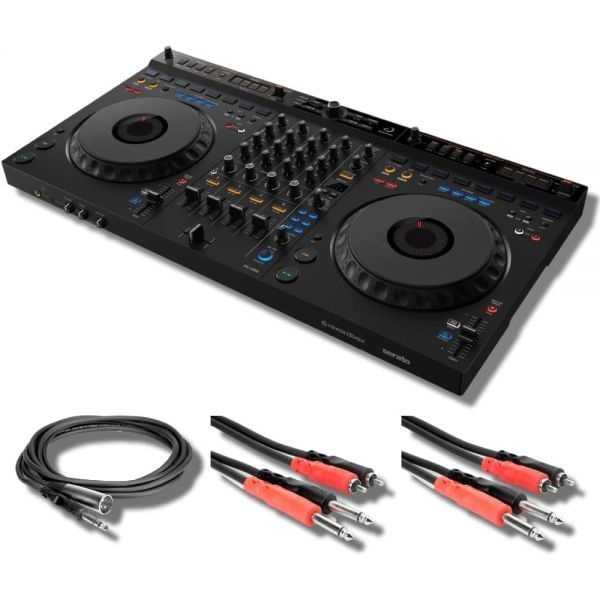[해외] DDJ GRV6 4채널 DJ 컨트롤러 2개의 Hosa CPR 203 듀얼 1 4인치 RCA 케이블 STX 105M TRS XLR 포함 229343