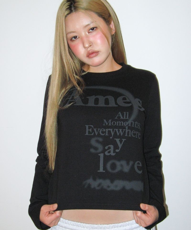 [10월 27일 배송] AMES-WORLDWIDE BIG TYPO LONGSLEEVE TEE BLACK