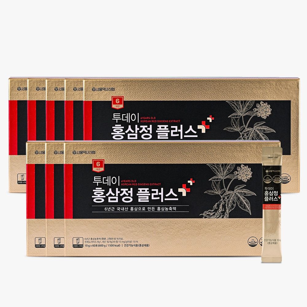 [롯데백화점] 서울약사신협 [서울약사신협] 6년근 투데이 홍삼정 플러스 스틱 10g 60포,8세트