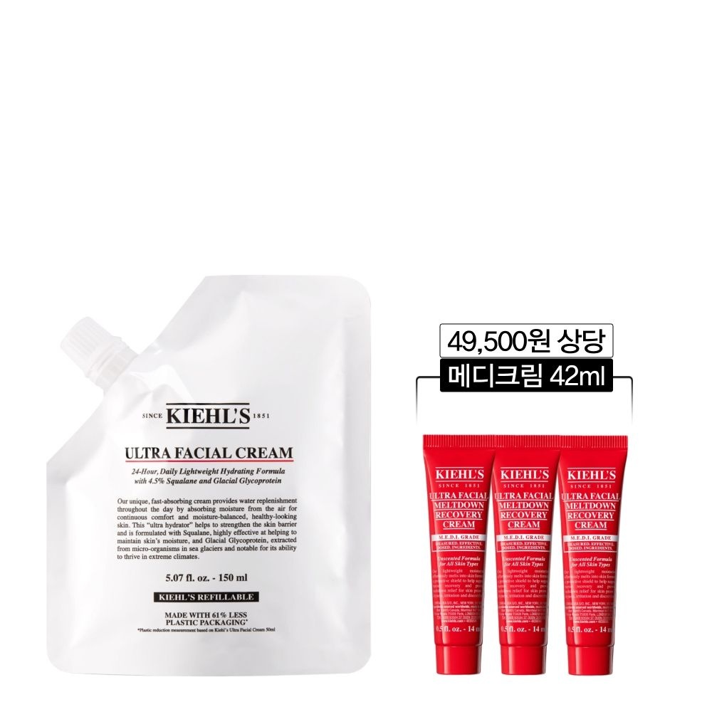 [10] 수분 장벽 크림 리필 파우치 150ml 세트 (+메디크림 42ml 대용량)