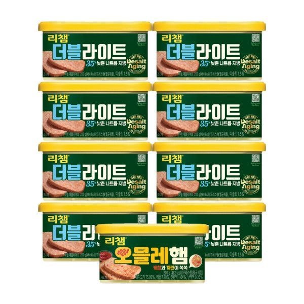 리챔 더블라이트 200g 8캔 + 리챔 오믈레햄 200g 1캔 749444