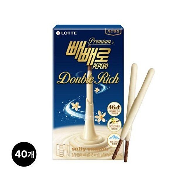 롯데 프리미엄 빼빼로 더블리치 솔티바닐라 40g x 40개