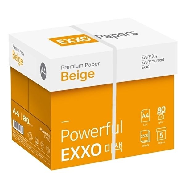 [엑소]엑소베이지 A4 미색 복사용지(A4용지) 80g 2500매 1BOX