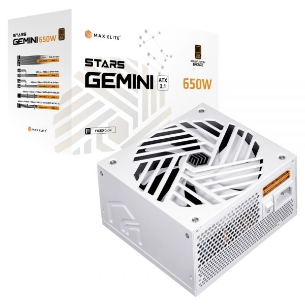 맥스엘리트(MAXELITE) STARS GEMINI 650W 80PLUS브론즈 ATX3.1 화이트