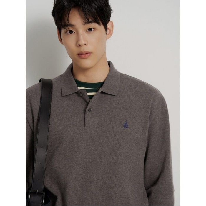 [Essential] 소프트 더블 저지 칼라넥 티셔츠 브라운 BC6941E20D