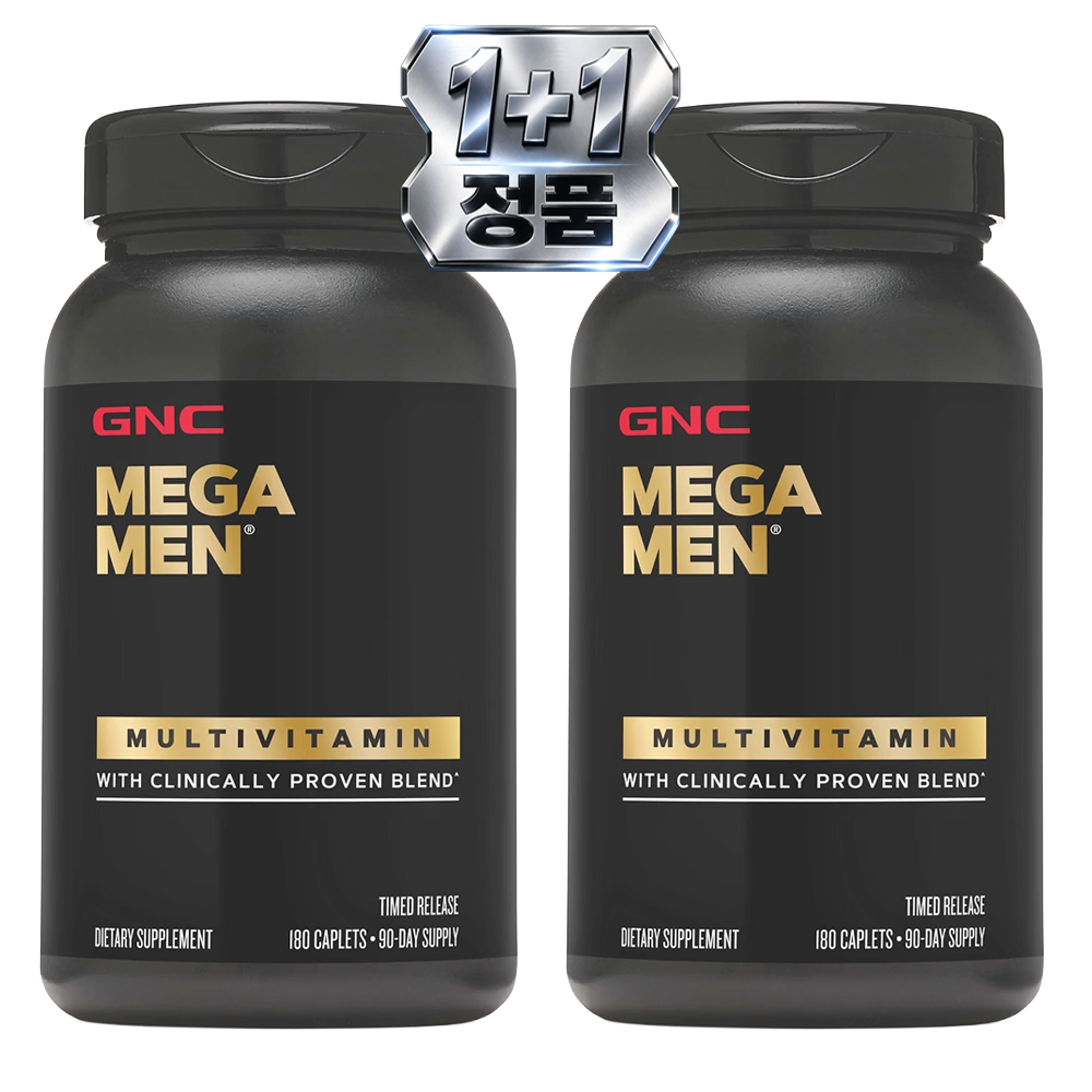 [해외] GNC 메가맨 남성 지앤씨 종합비타민 멀티비타민 미네랄 180정 2개