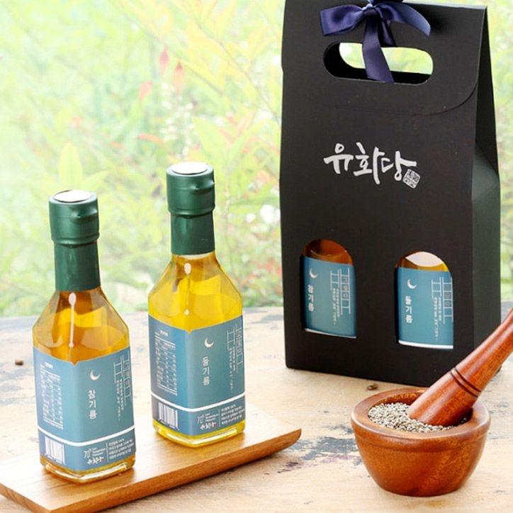 국내산 참기름 들기름 선물세트 180ml HACCP