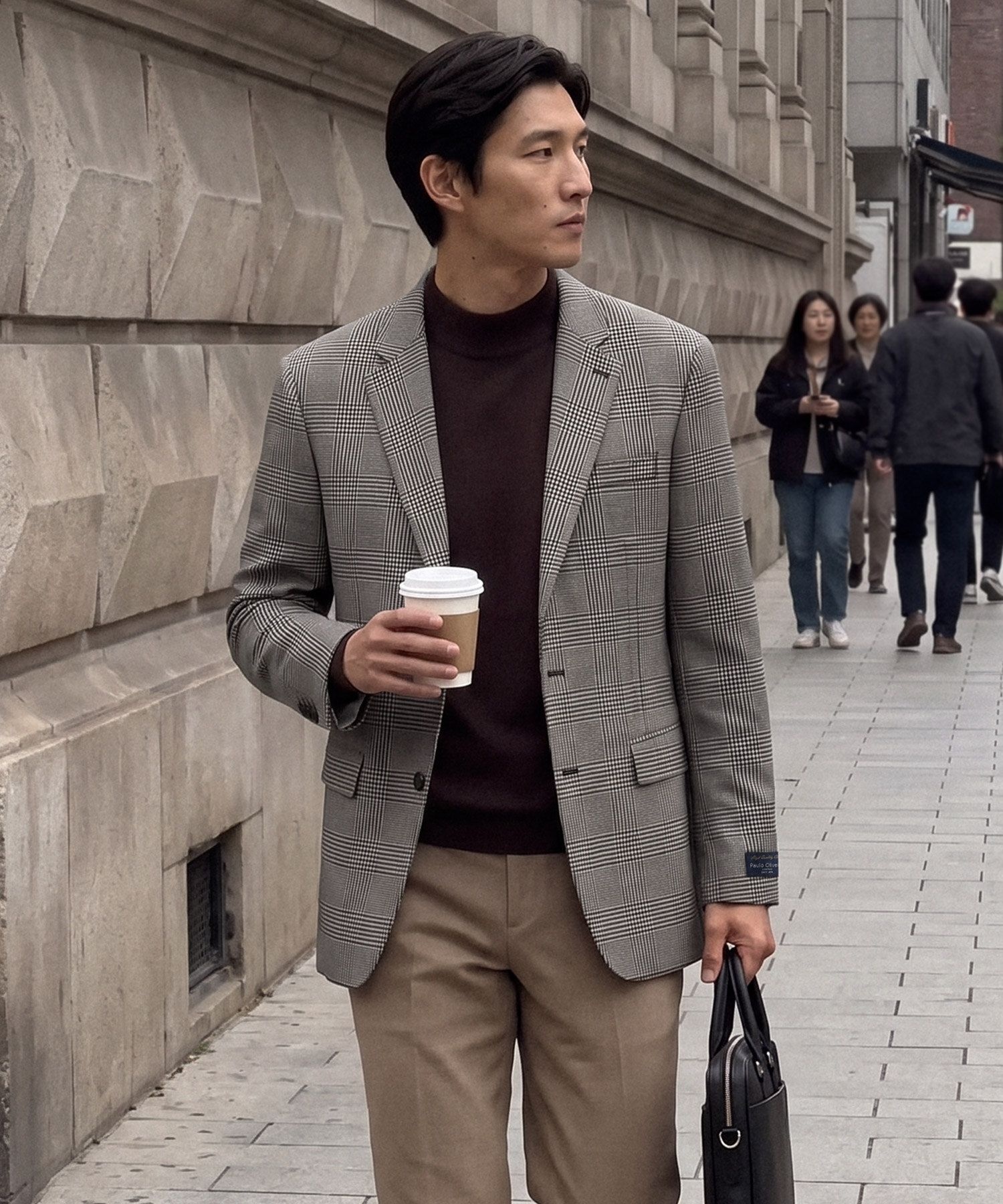 포르투갈 PAULO 글렌체크 자켓_브라운 (릴렉스핏)_SJAUC91NCH