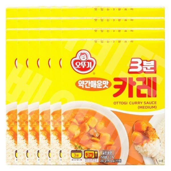 오뚜기 3분 카레 약간매운맛 200g 24개~
