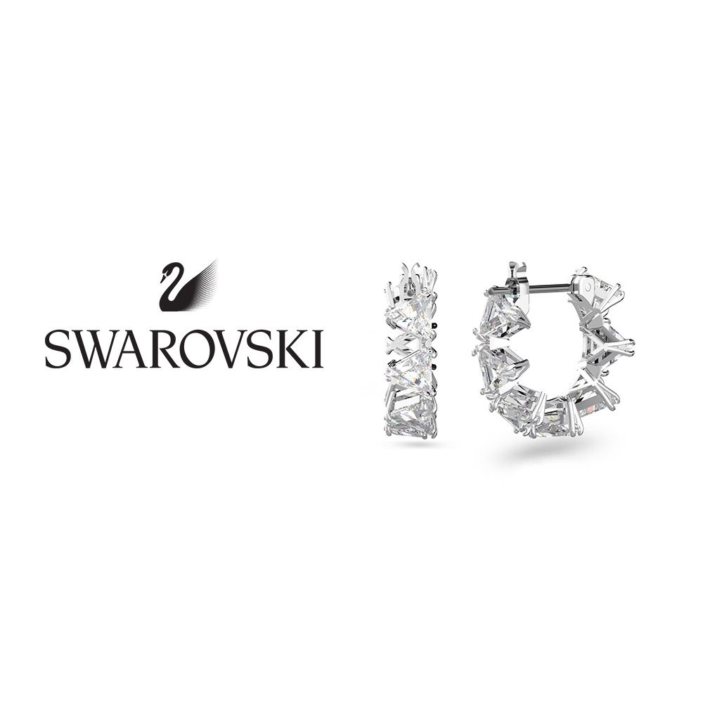 스와로브스키 SWAROVSKI 주얼리 Ortyx 로듐 스몰 후프 귀걸이 5632467