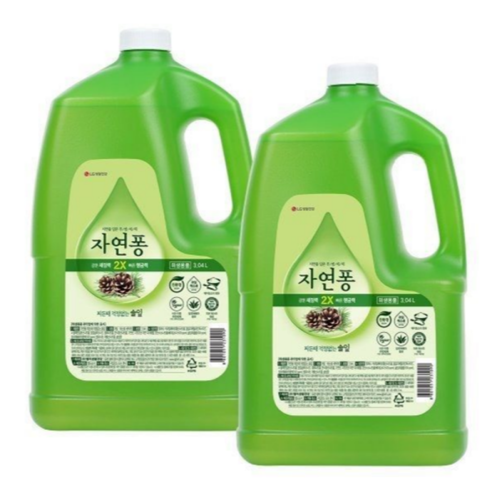 자연퐁 자연퐁 용기형 솔잎 세척제 주방세제 3.04L 2개