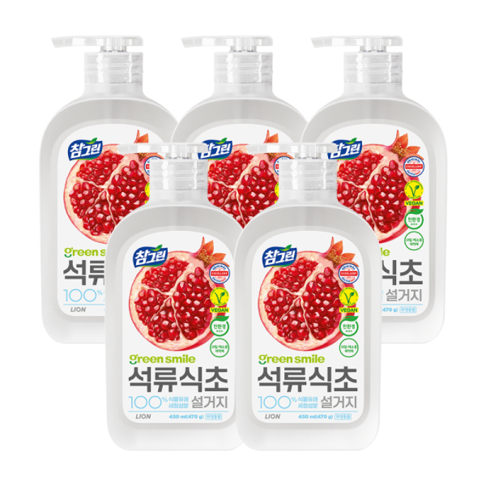참그린 주방세제 석류식초 용기 450ml 5개