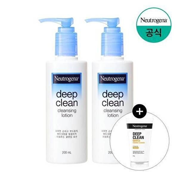 [뉴트로지나][젠틀폼50g증정] 뉴트로지나 딥클린 클렌징 로션 200ml x2