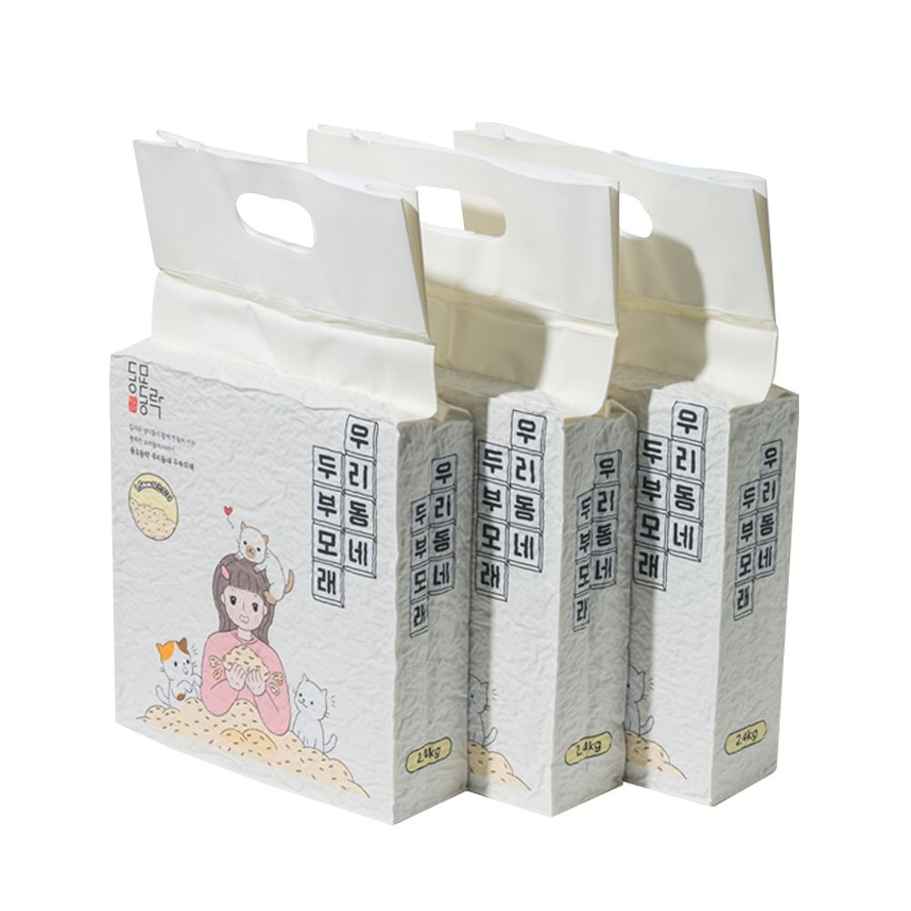 [L포인트][비밀특가] 동묘동락 우리동네 두부모래 오리지날 2.4kg x 6개 고양이모래 가는입자