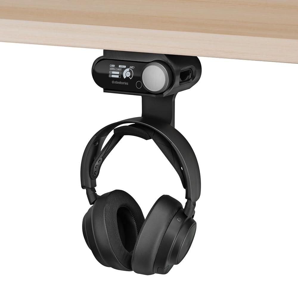 [해외] BRAINWAVZ Under Desk 헤드폰 행거 스탠드 Steelseries Arctis Nova Pro 무선 헤드셋용 베이스 스테이션용 도크 포함 HPS02 [호환]