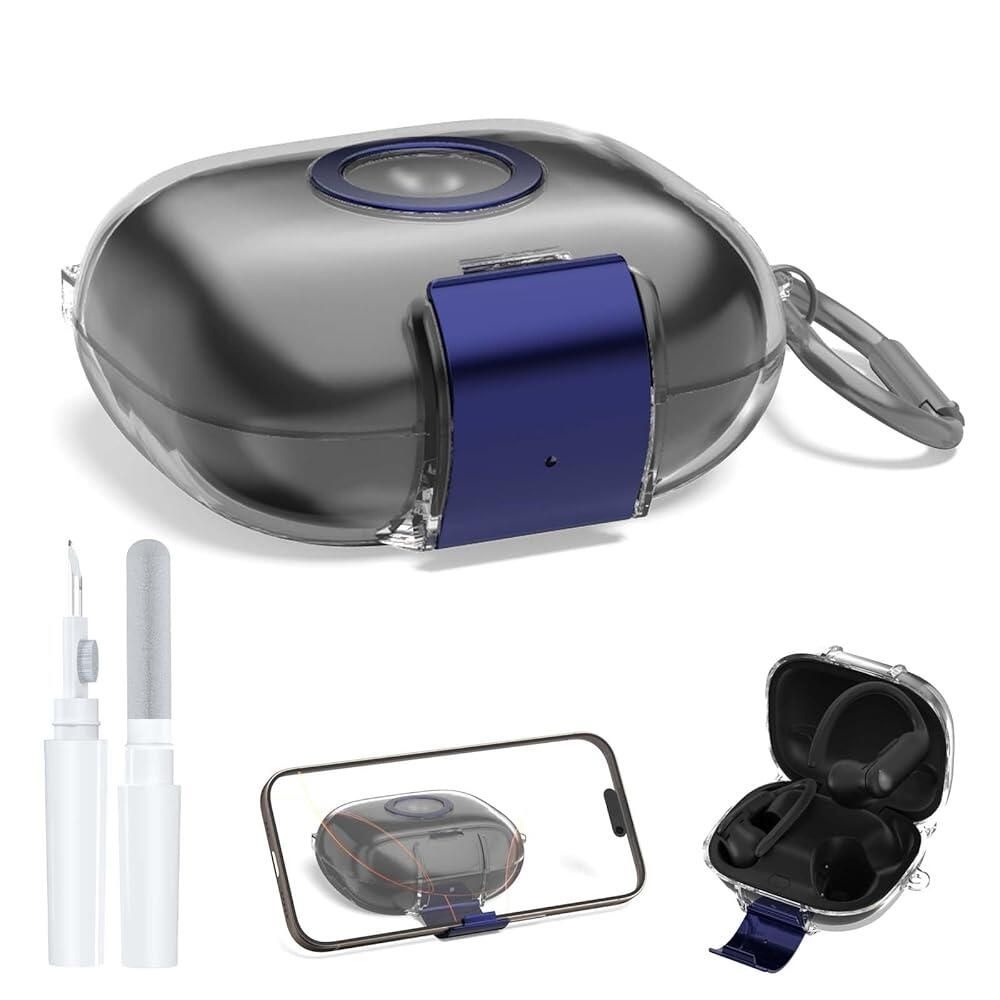 AGENTNANO [해외] [이중 기능 잠금] Beats Powerbeats Pro 2용 케이스 커버 휴대폰 스탠드 포함 AGENTNANO 투명 보호 2 2025 충전 클리너 키트