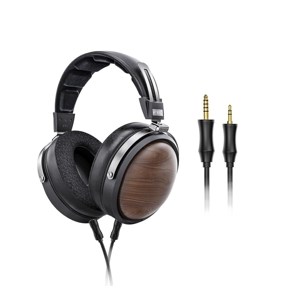 FiiO [해외] FiiO FT1 32Ω 대형 다이내믹 드라이버 헤드폰 솔리드 우드 컵 포함 [호환]