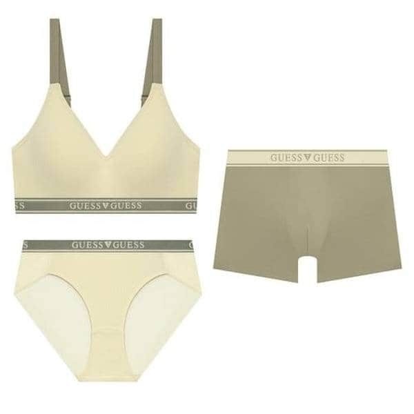 게스언더웨어 소프트골지 컬러밴딩 노와이어 브라햄팬티커플세트 GEWBR713BP713DR713CRM BKU842 TDK747