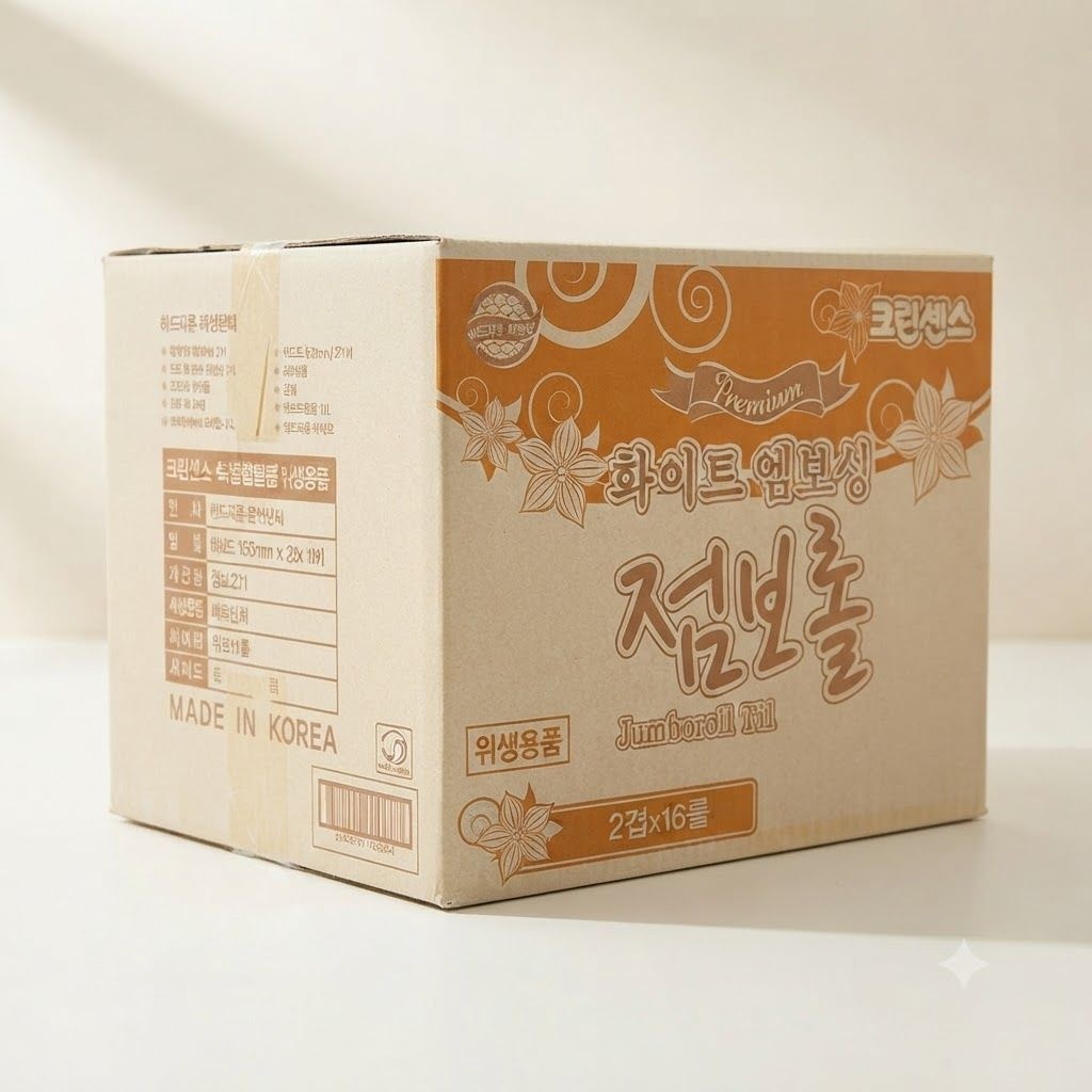크린센스 190M 2겹x 화이트 점보롤 엠보싱 16롤