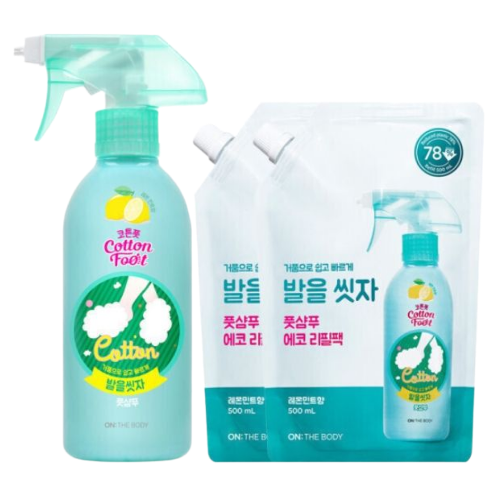 온더바디 코튼풋 풋샴푸 레몬 510ml+레몬향 리필 500ml 2개