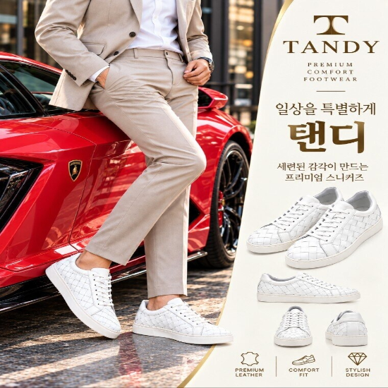남성 캐주얼화 전국베스트 소가죽 3cm 스니커즈 Y2F4A012VSBT12SH