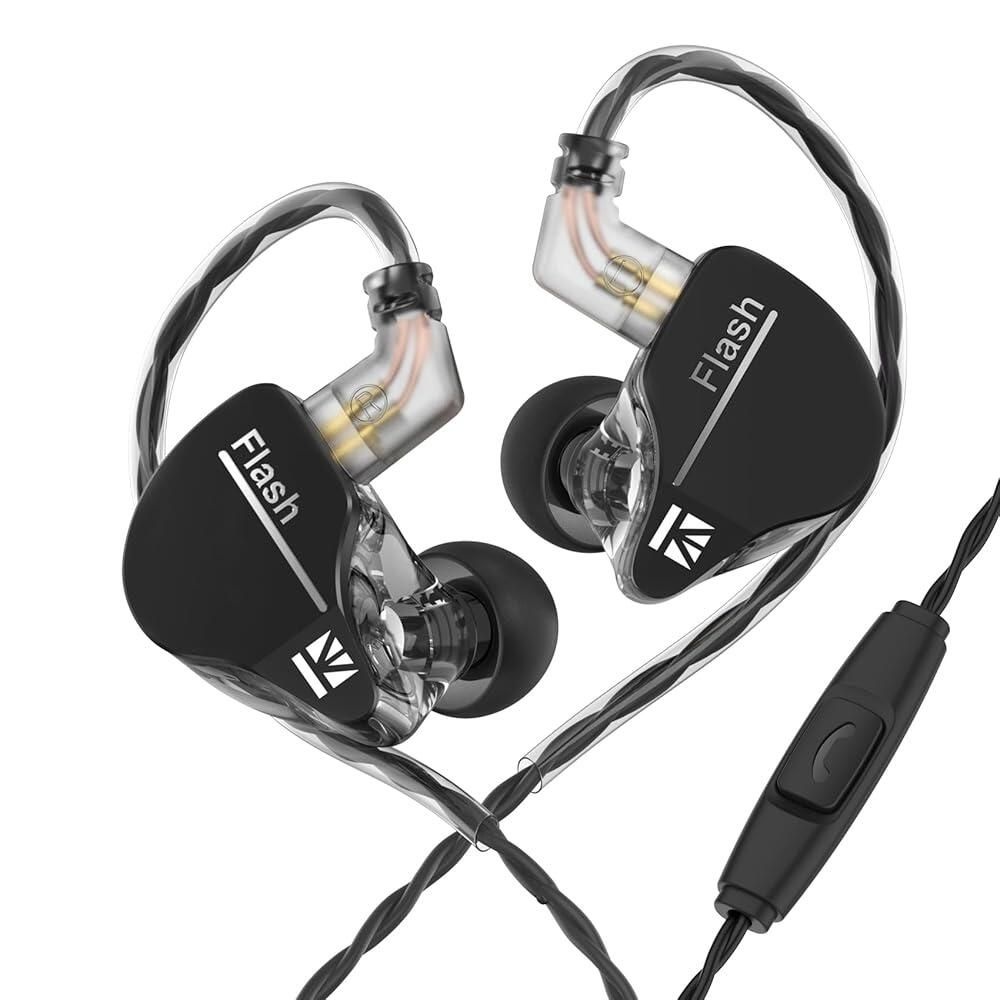 [해외] Keephifi KBEAR 플래시 인이어 HiFi 이어폰 듀얼 Drviers 하이브리드 모니터 헤드폰 5축 CNC 알루미늄 합금 커버 유선 이어