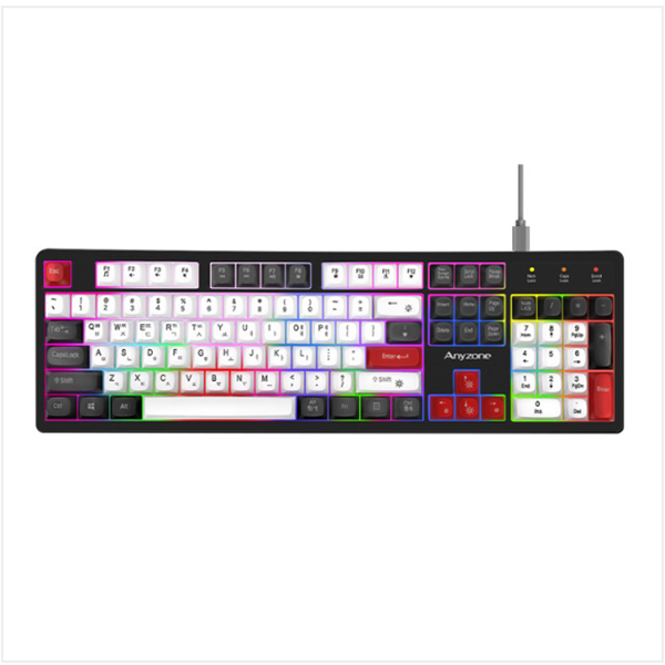 애니존 ANY-K6 3컬러 키캡 멤브레인 RGB 유선 키보드 블랙