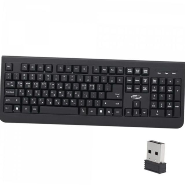 강원전자 OEM 공장 넷메이트 무선 멤 키보드 풀사이즈 106키 사무용 재택근무 pc 용품 조용한키보드