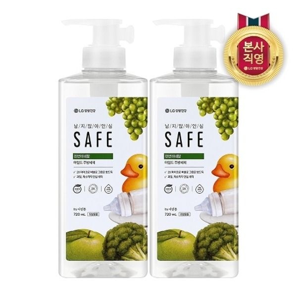 LG생활건강 [패션플러스][LG생활건강]세이프 주방세제 천연미네랄 마일드 용기형 720ml x 2개_15918698_588346
