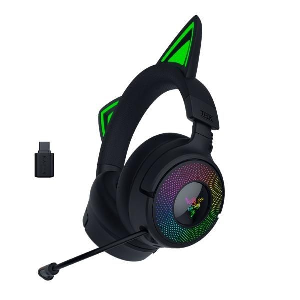 RAZER 헤드셋 무선 게이밍 Kraken Kitty V3 PRO 크라켄 키티 프로 스트리밍 레이저코리아 블랙 Black 4203689