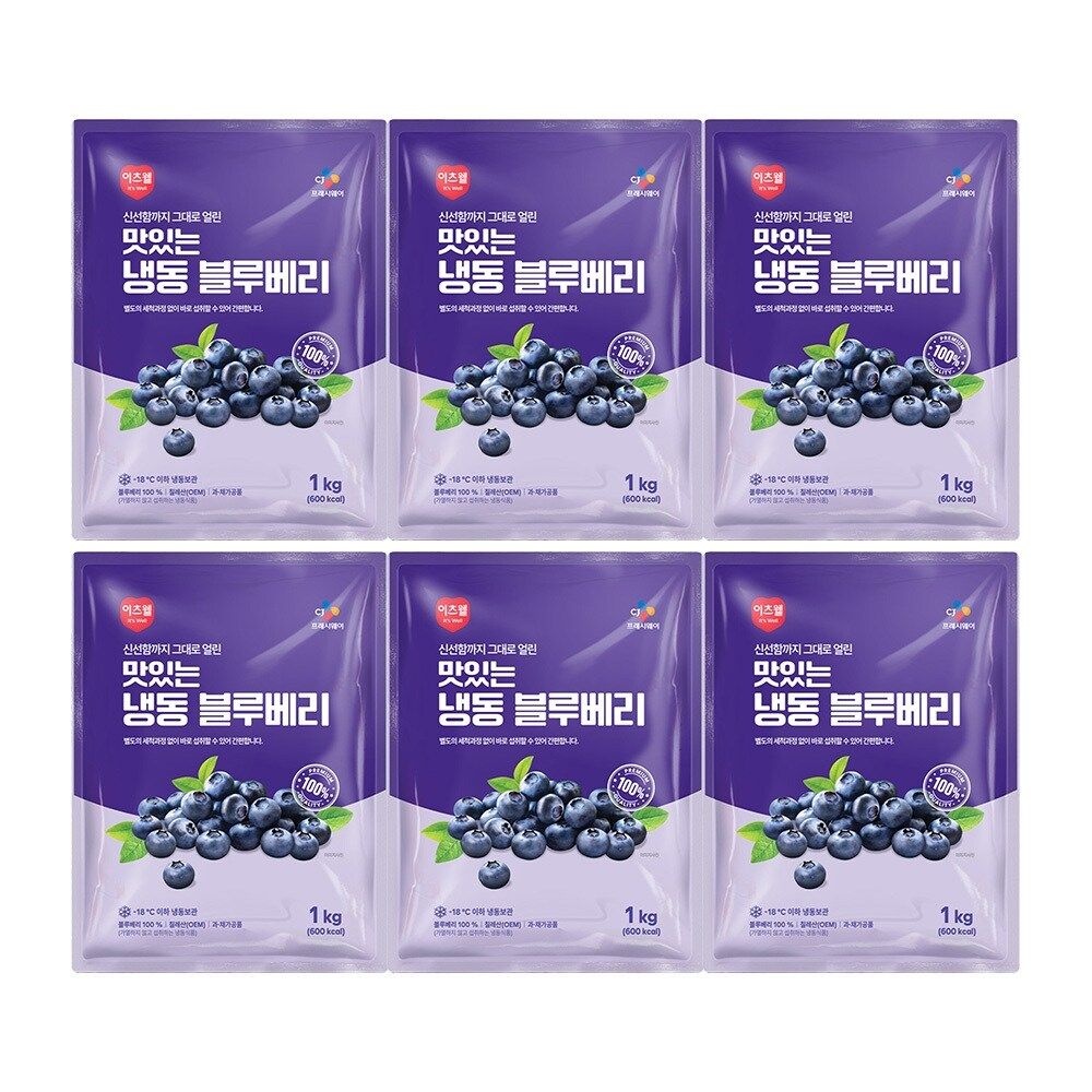 CJ프레시웨이 이츠웰 냉동블루베리1Kg x 6개