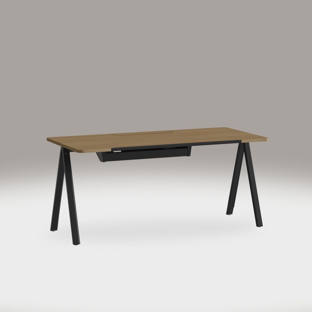 퍼시스 퍼시스 FLOWFINDER A자 다리 덕트형 데스크 고정형 1400x800mm HWBKM 다크우드블랙