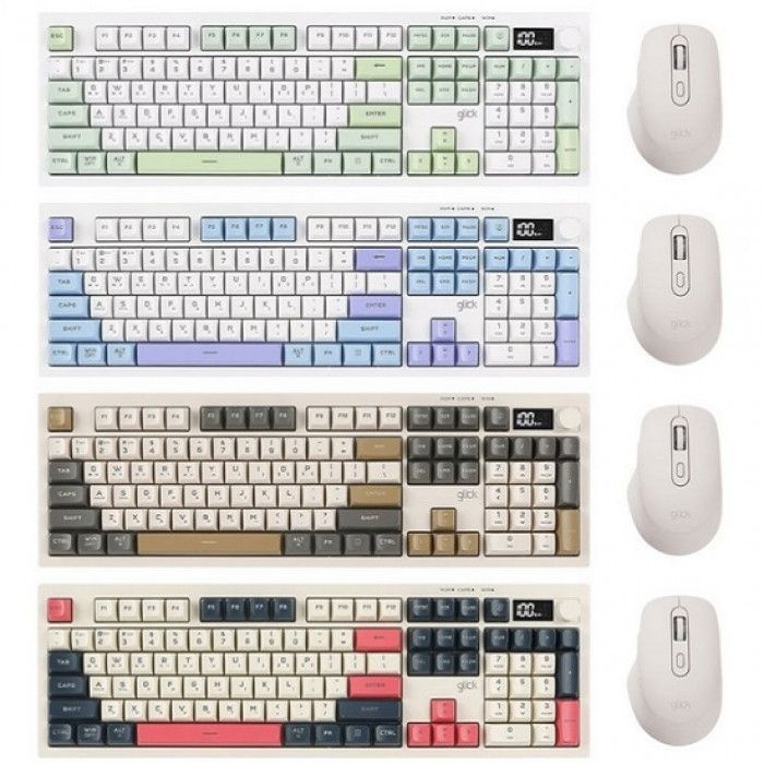 [오늘출발] 지클릭커 LWC50 무소음 블루투스 무선 키보드 마우스 세트 (KHAKI)