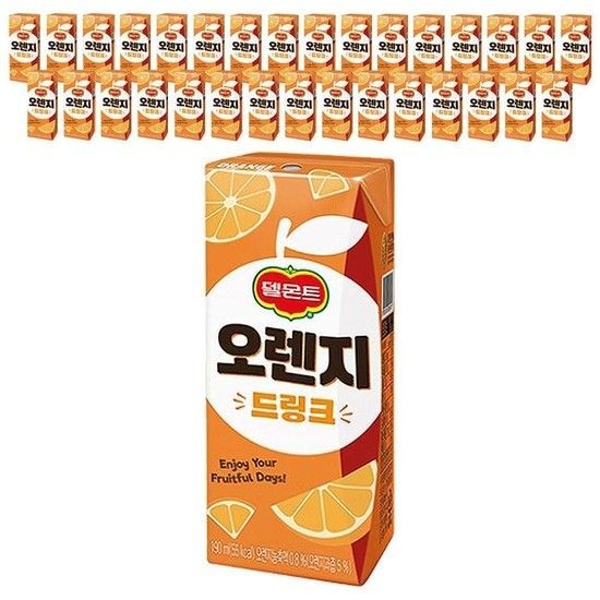 롯데 과즙음료 델몬트 오렌지 드링크 190ml x 32_6922 (53037872)