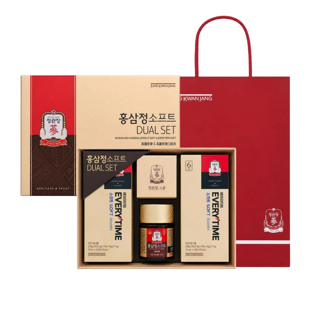 [오늘출발] 정관장 홍삼정 100g + 에브리타임 소프트 20포 듀얼 선물세트 쇼핑백포함