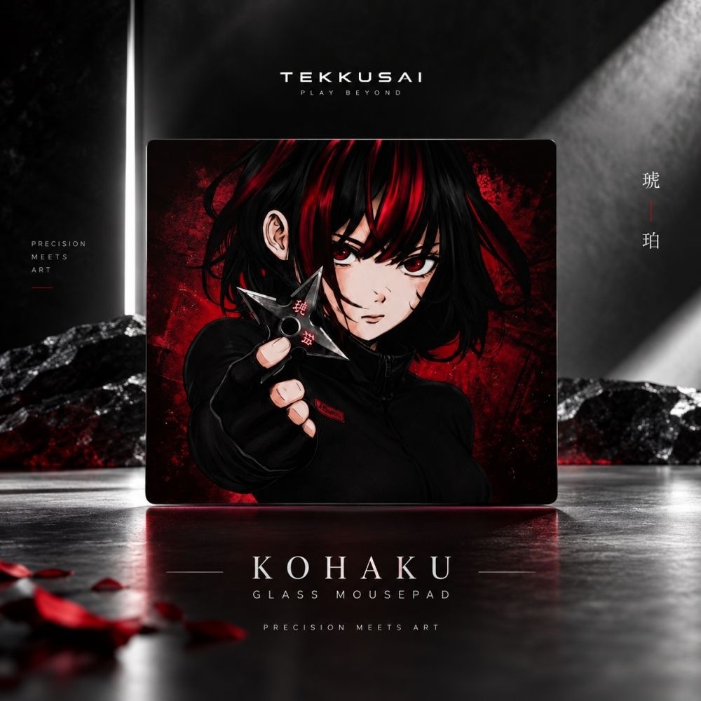 TekkusaI Tekkusai Kohaku 코하쿠 극슬라이딩 글래스 강화유리 마우스패드 한정판