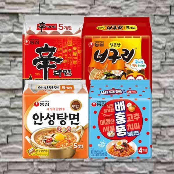 신라면 5입+안성탕면 5입+너구리 5입+ 배홍동 4입 (총 19봉) 616768