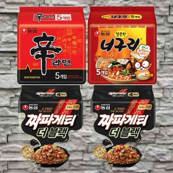 신라면 5입 + 너구리 짜파게티 더블랙 8입 616748