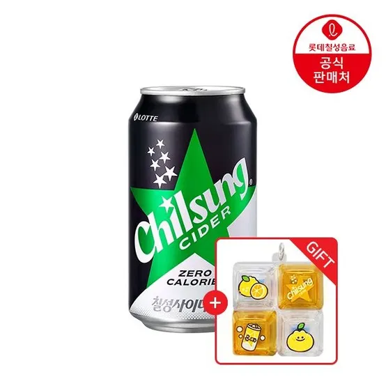 [APP전용](본사직영) 칠성사이다 제로 355ml 24캔+유자키캡 키링 증정