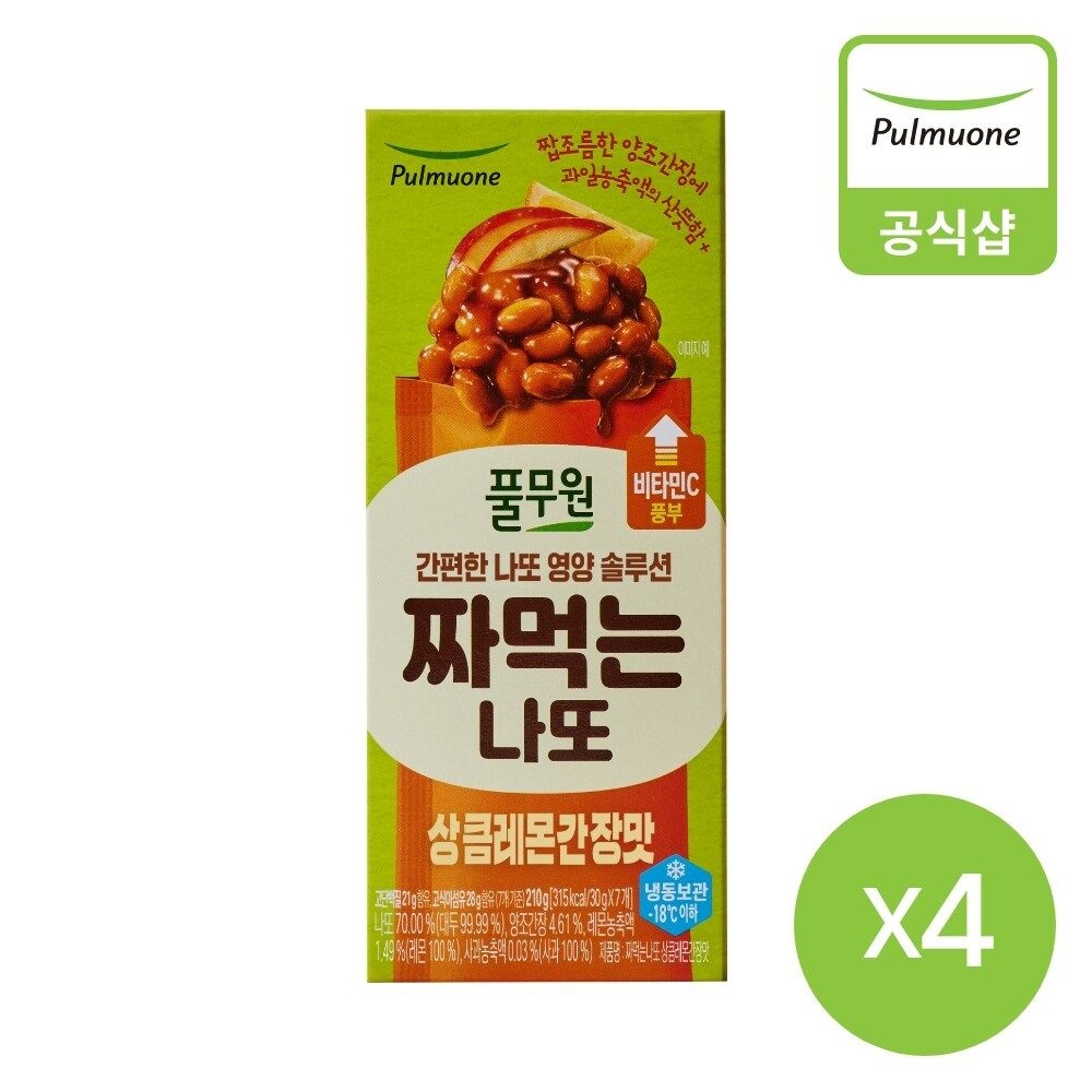 [풀무원] 짜먹는나또 상큼레몬간장맛(210g)X4개