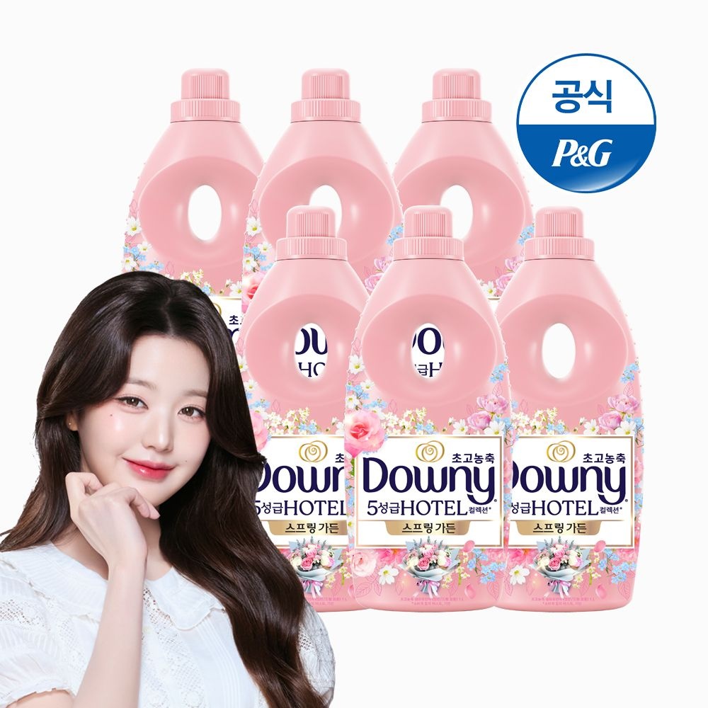 [오늘출발] 다우니 5성급 호텔컬렉션 스프링가든 1Lx6 초고농축 섬유유연제 본품