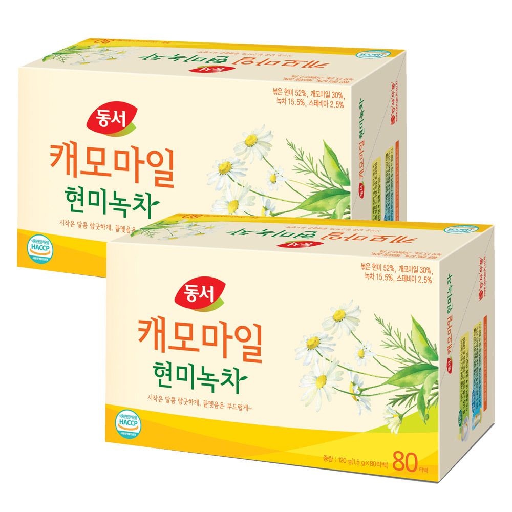 캐모마일 편안한차 현미녹차 수면차 허브차 80T 2개입