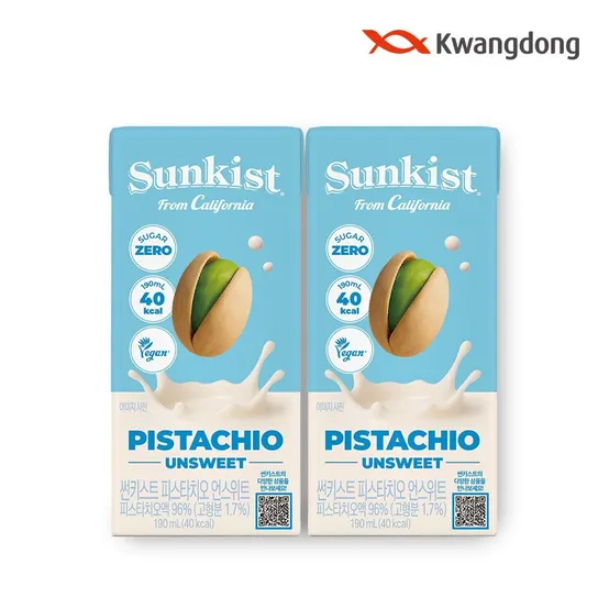 [광동직영] (40kcal) 썬키스트 마시는 피스타치오 언스위트 190ml 24입